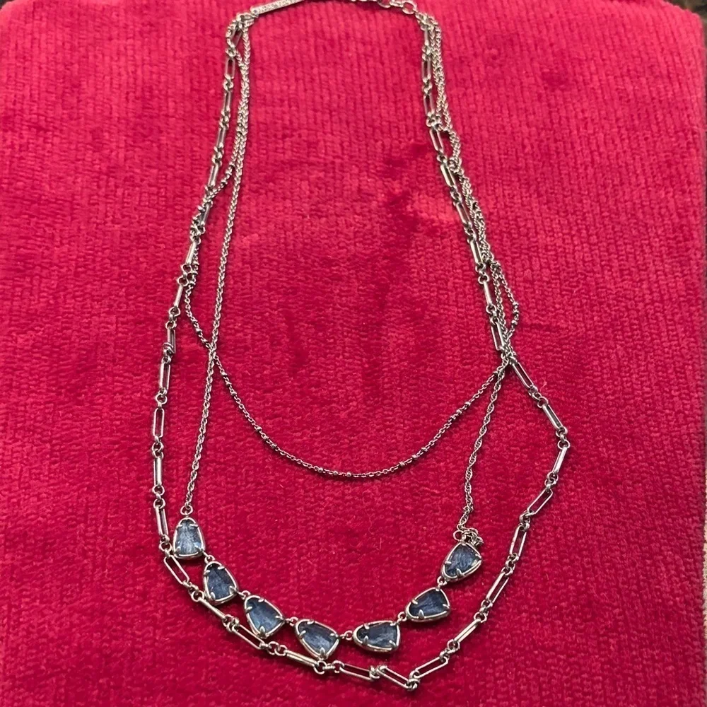 Kendra Scott Silver and Blue Necklace Susanna